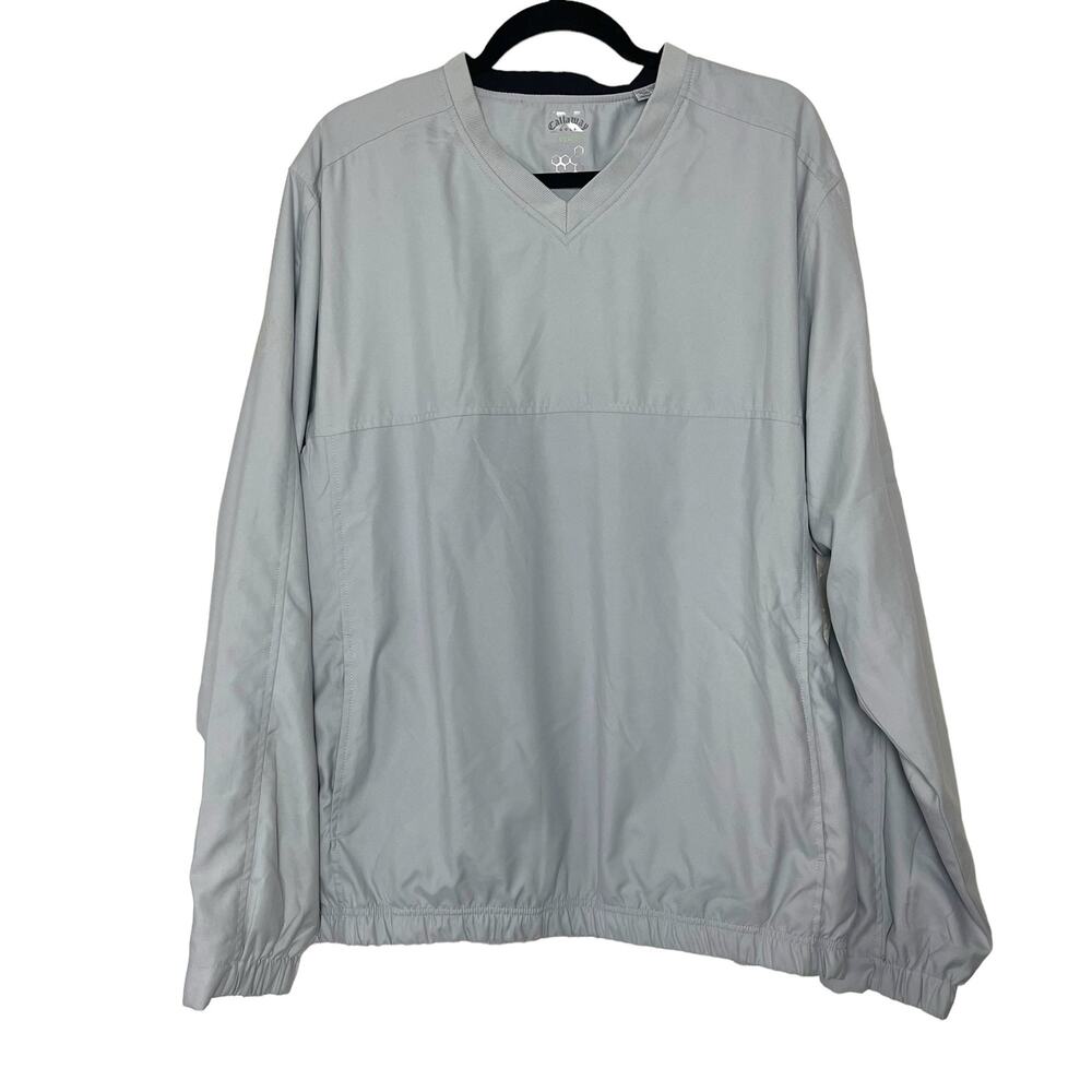 Callaway Golf Light Gray Windbreaker V Neck Pullover Size XL